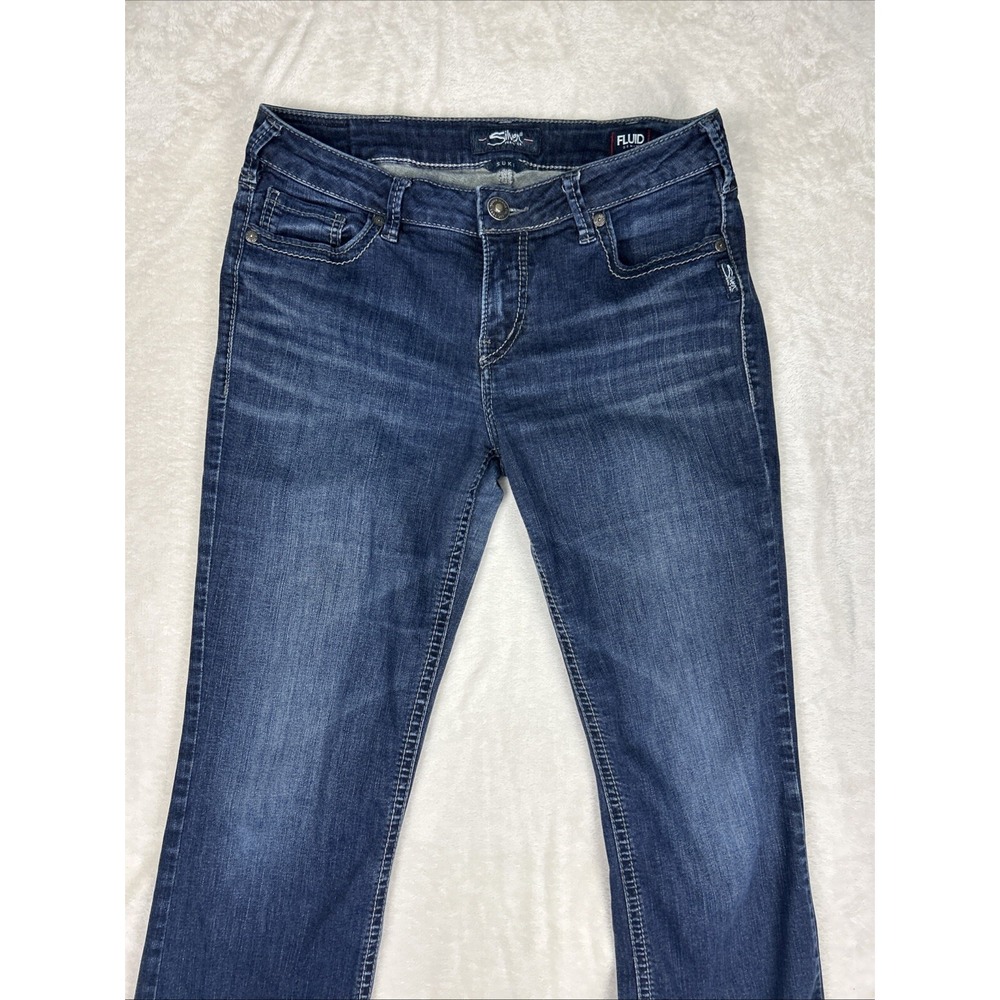 Silver Suki Womens High Slim Boot Jeans 31x31 Actual 30x29 Blue Denim - Picture 2 of 9